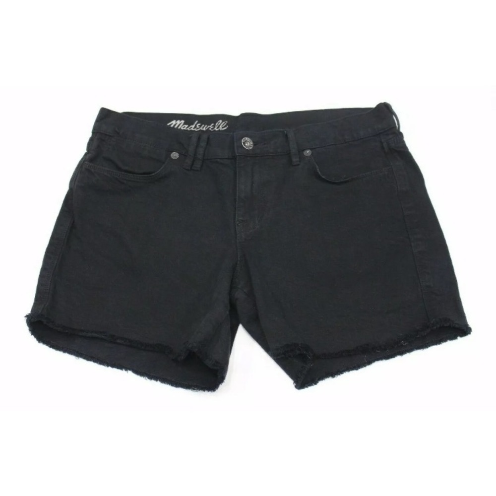 Madewell Denim Shorts Sz 28 Black Frayed Cut Off